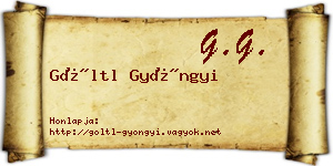 Göltl Gyöngyi névjegykártya